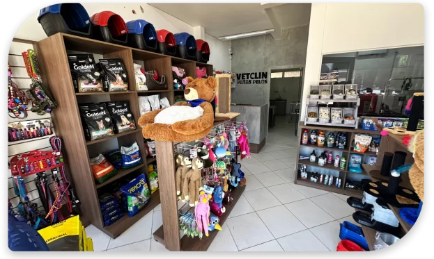Produtos da Clínica Veterinária e Pet shop VetClin no bairro São Miguel em Francisco Beltrão - PR.